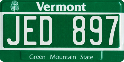 VT license plate JED897