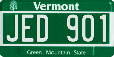 VT license plate JED901