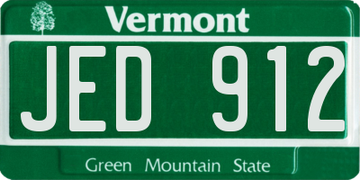 VT license plate JED912