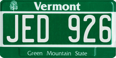 VT license plate JED926