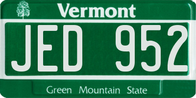 VT license plate JED952