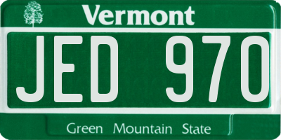VT license plate JED970