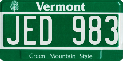 VT license plate JED983
