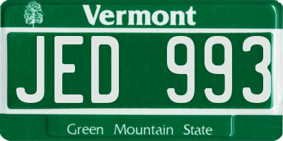 VT license plate JED993