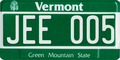 VT license plate JEE005