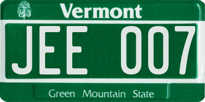 VT license plate JEE007
