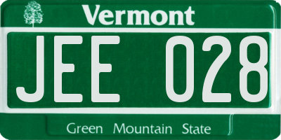 VT license plate JEE028