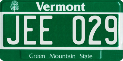 VT license plate JEE029