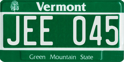 VT license plate JEE045