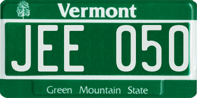 VT license plate JEE050