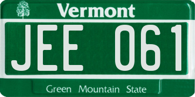 VT license plate JEE061