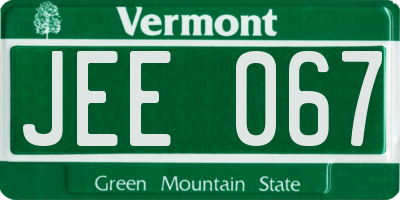 VT license plate JEE067