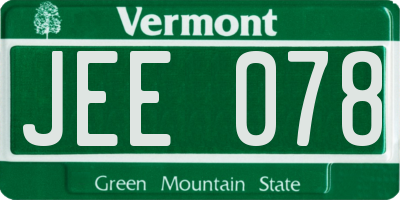 VT license plate JEE078
