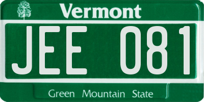 VT license plate JEE081