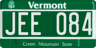 VT license plate JEE084