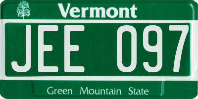 VT license plate JEE097