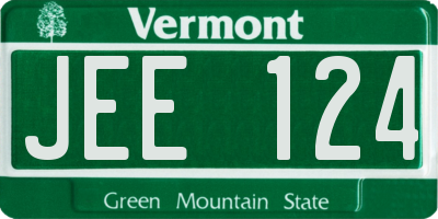 VT license plate JEE124