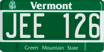 VT license plate JEE126