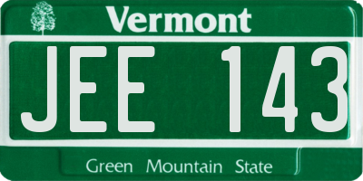 VT license plate JEE143