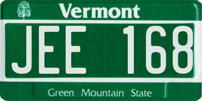 VT license plate JEE168