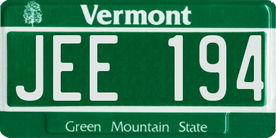 VT license plate JEE194