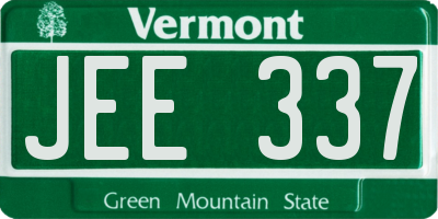 VT license plate JEE337