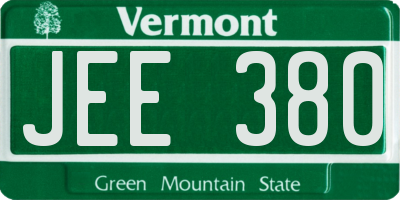 VT license plate JEE380