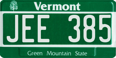 VT license plate JEE385