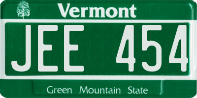 VT license plate JEE454