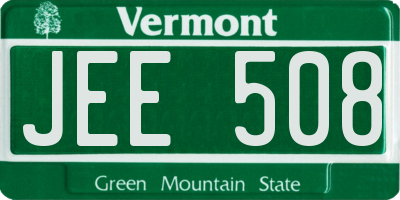 VT license plate JEE508
