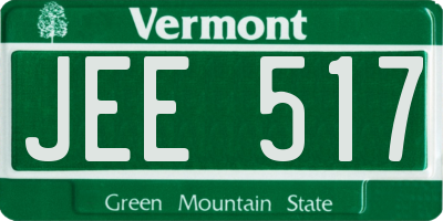 VT license plate JEE517