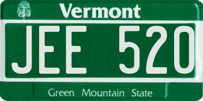 VT license plate JEE520