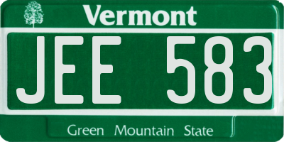 VT license plate JEE583