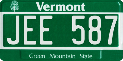 VT license plate JEE587