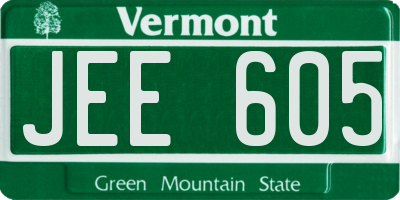 VT license plate JEE605