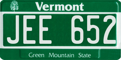 VT license plate JEE652