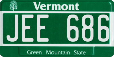 VT license plate JEE686
