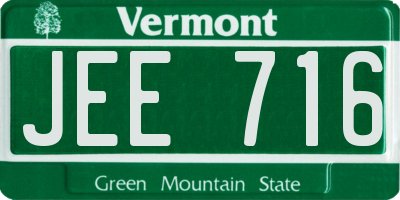 VT license plate JEE716