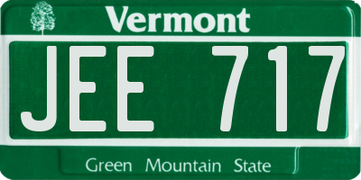 VT license plate JEE717