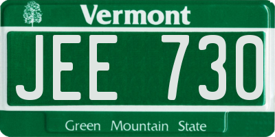 VT license plate JEE730