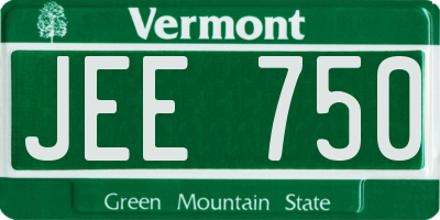 VT license plate JEE750