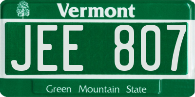 VT license plate JEE807
