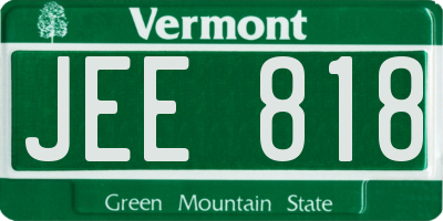 VT license plate JEE818