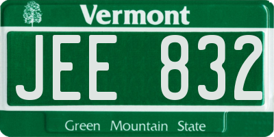 VT license plate JEE832