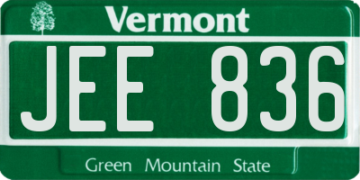 VT license plate JEE836