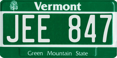 VT license plate JEE847