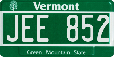 VT license plate JEE852
