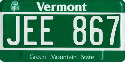 VT license plate JEE867