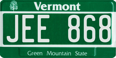 VT license plate JEE868