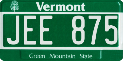 VT license plate JEE875